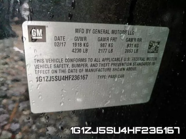 1G1ZJ5SU4HF236167 фото 2