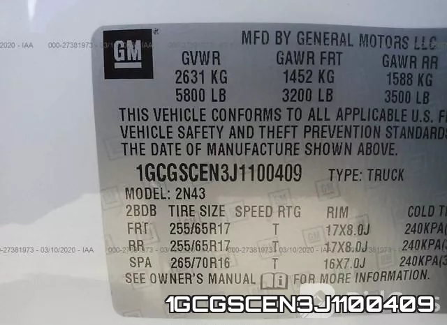 1GCGSCEN3J1100409 фото 10