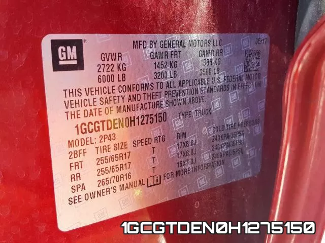 1GCGTDEN0H1275150 фото 2