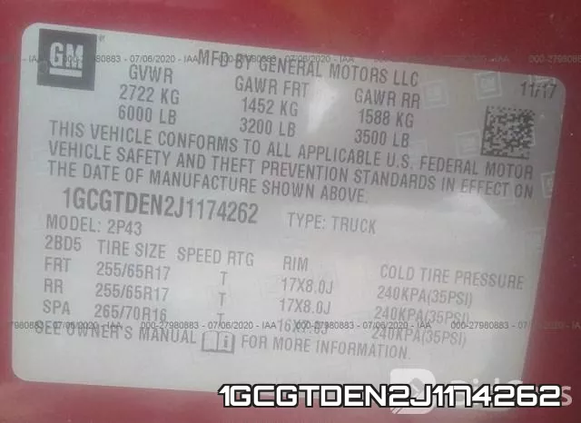 1GCGTDEN2J1174262 фото 10