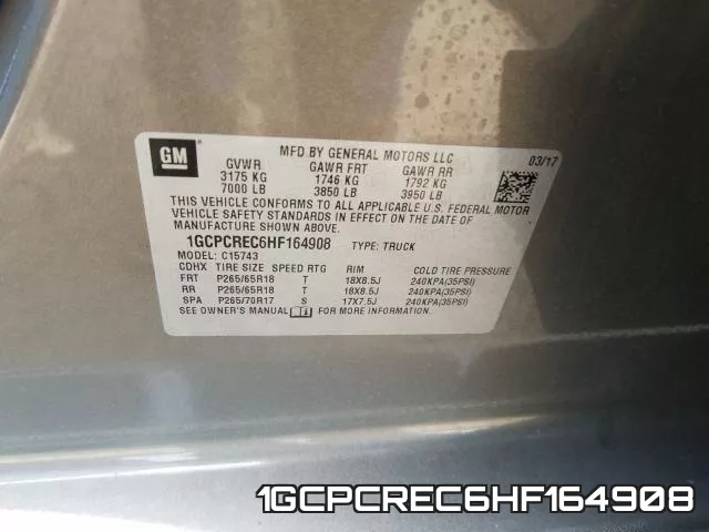 1GCPCREC6HF164908 фото 2