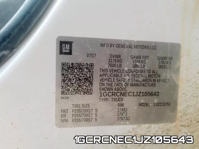 1GCRCNEC1JZ105643 фото 2