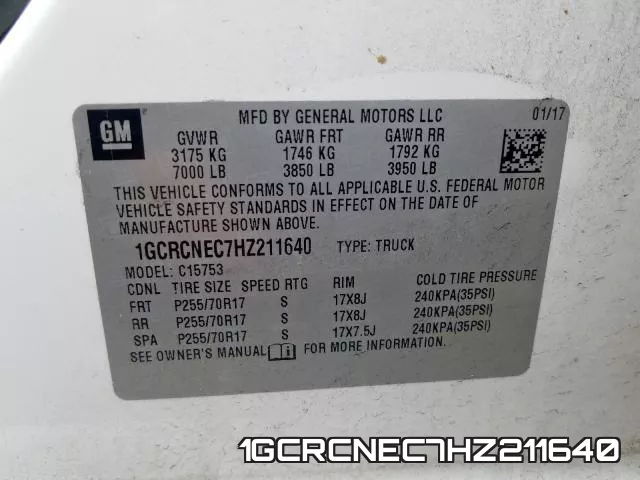 1GCRCNEC7HZ211640 фото 2