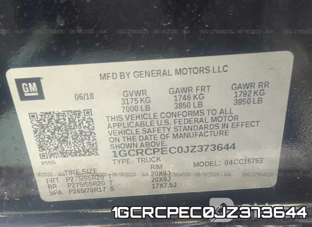 1GCRCPEC0JZ373644 фото 9