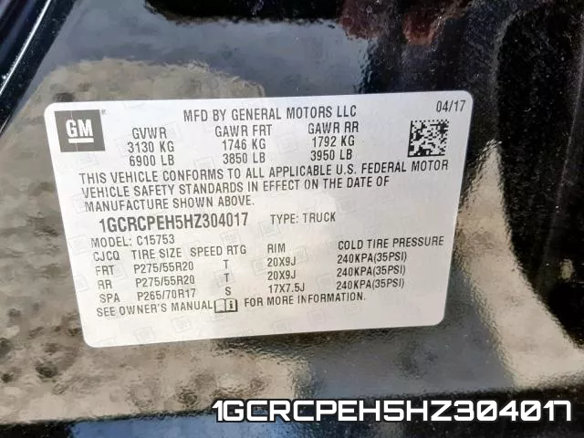 1GCRCPEH5HZ304017 фото 2