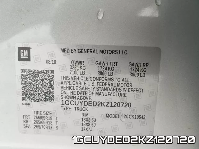 1GCUYDED2KZ120720 фото 2
