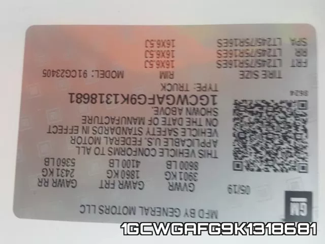 1GCWGAFG9K1318681 фото 2