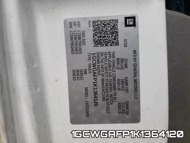 1GCWGAFP1K1364120 фото 2