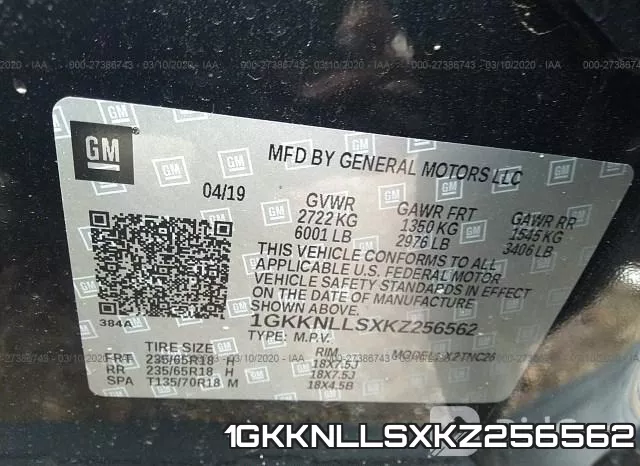 1GKKNLLSXKZ256562 фото 10