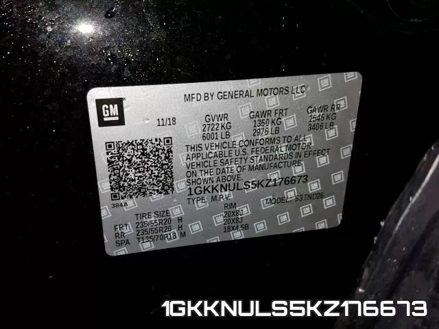 1GKKNULS5KZ176673 фото 2