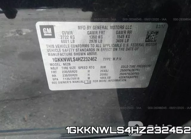 1GKKNWLS4HZ232462 фото 10