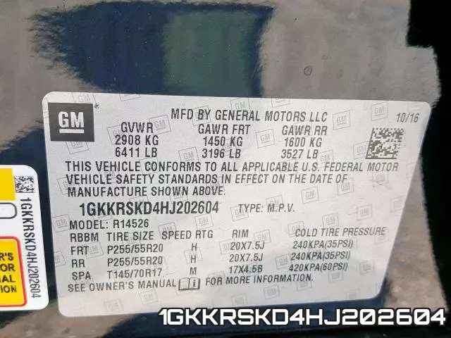 1GKKRSKD4HJ202604 фото 2