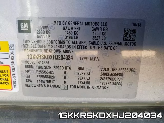 1GKKRSKDXHJ204034 фото 2