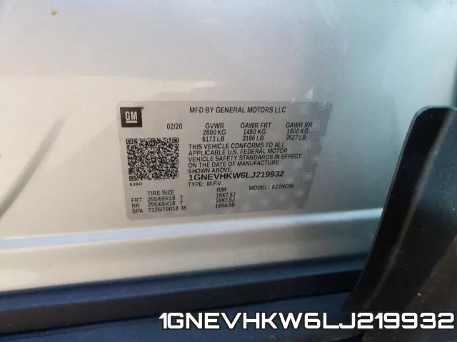1GNEVHKW6LJ219932 фото 2