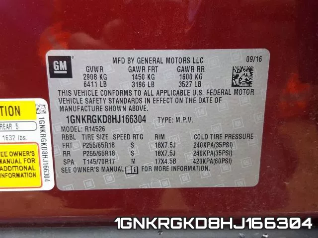 1GNKRGKD8HJ166304 фото 2
