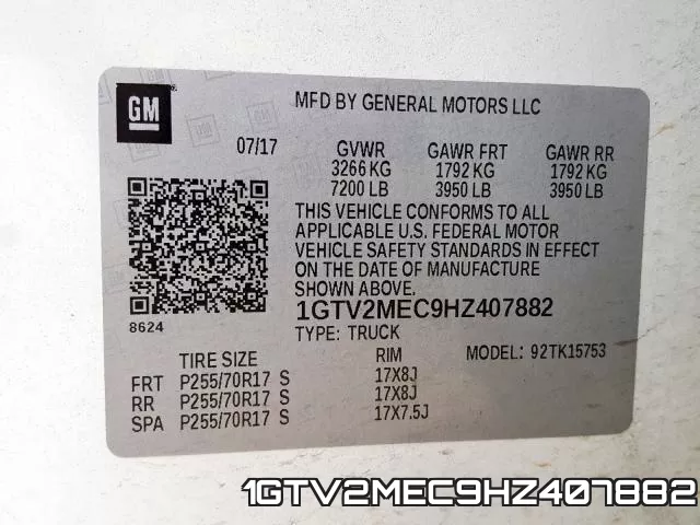 1GTV2MEC9HZ407882 фото 2