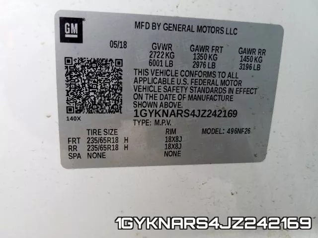 1GYKNARS4JZ242169 фото 2