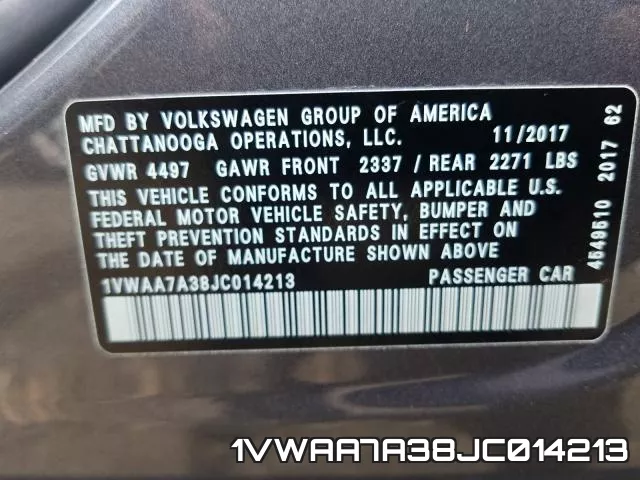 1VWAA7A38JC014213 фото 2