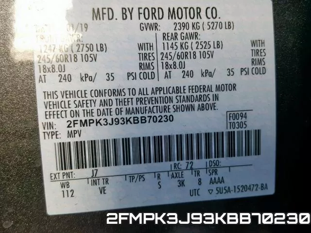 2FMPK3J93KBB70230 фото 2