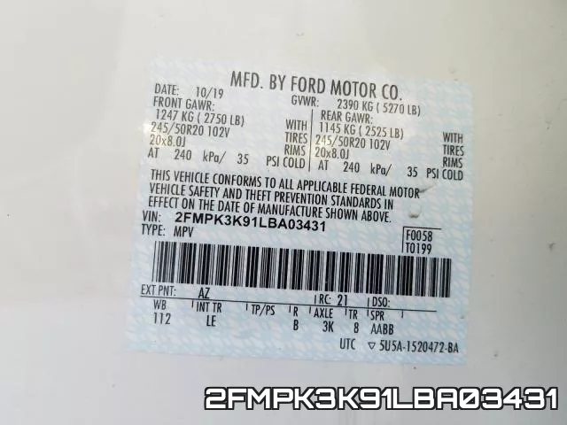 2FMPK3K91LBA03431 фото 2