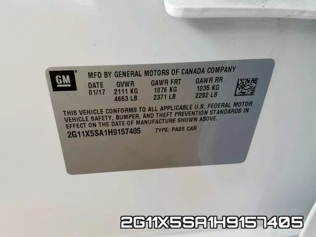 2G11X5SA1H9157405 фото 2