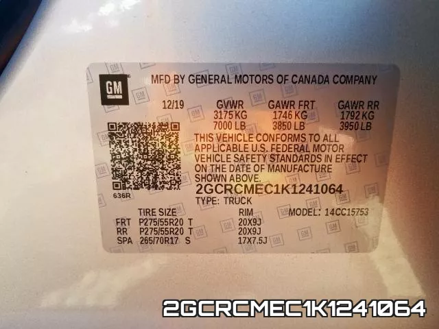 2GCRCMEC1K1241064 фото 2