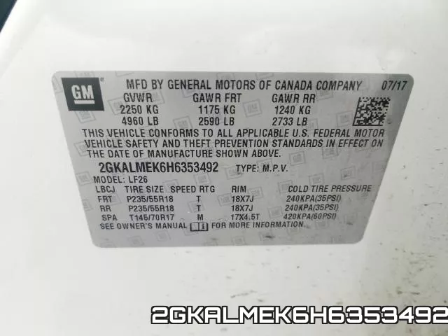 2GKALMEK6H6353492 фото 2