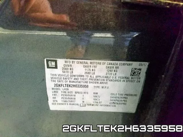 2GKFLTEK2H6335958 фото 2