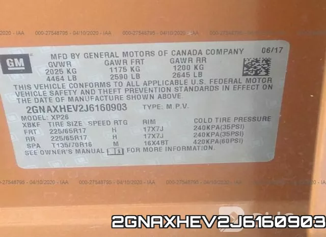 2GNAXHEV2J6160903 фото 10