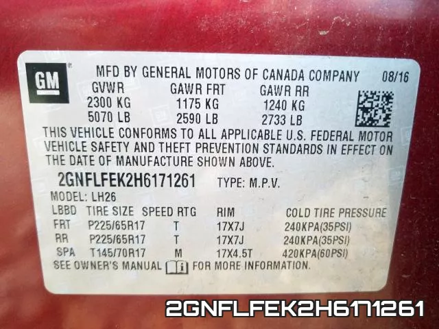 2GNFLFEK2H6171261 фото 2