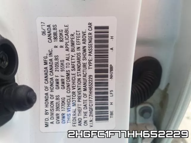 2HGFC1F77HH652229 фото 2