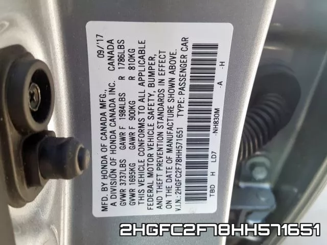 2HGFC2F78HH571651 фото 2