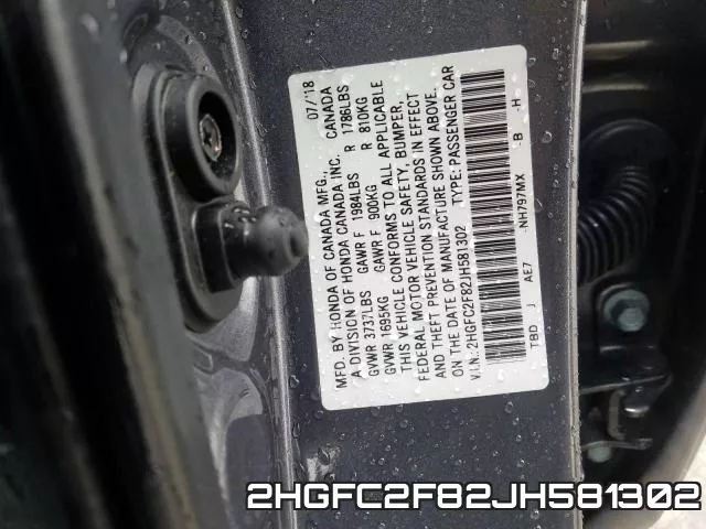 2HGFC2F82JH581302 фото 2