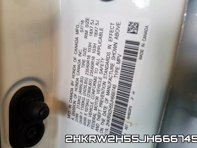 2HKRW2H55JH666745 фото 2