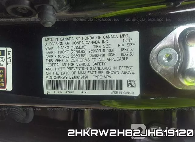 2HKRW2H82JH619120 фото 10
