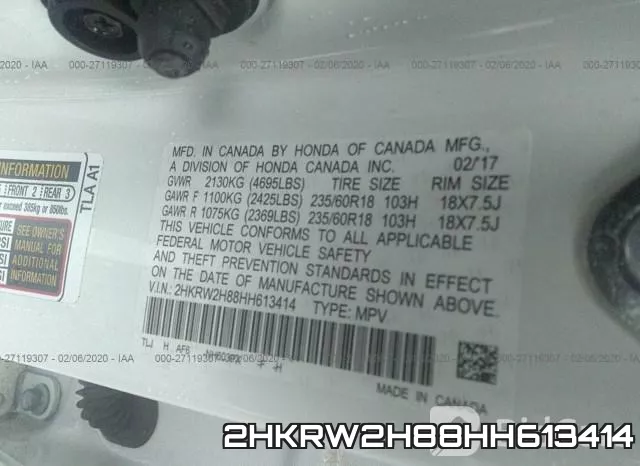 2HKRW2H88HH613414 фото 10