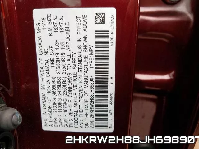 2HKRW2H88JH698907 фото 2