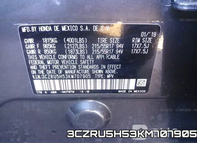 3CZRU5H53KM707905 фото 10