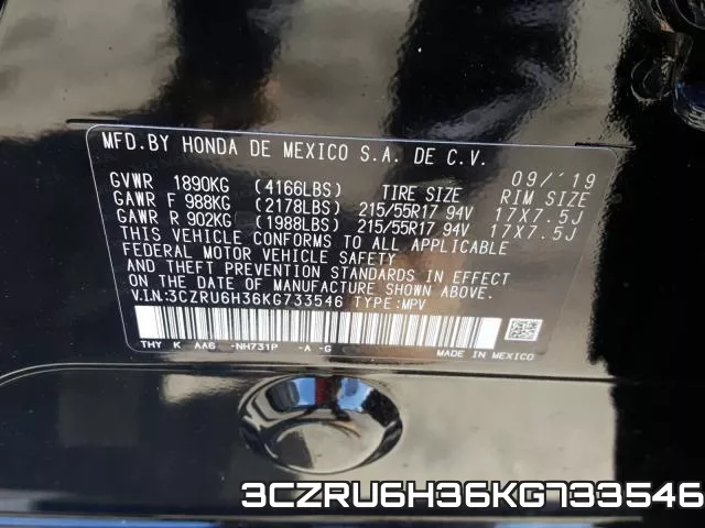 3CZRU6H36KG733546 фото 2