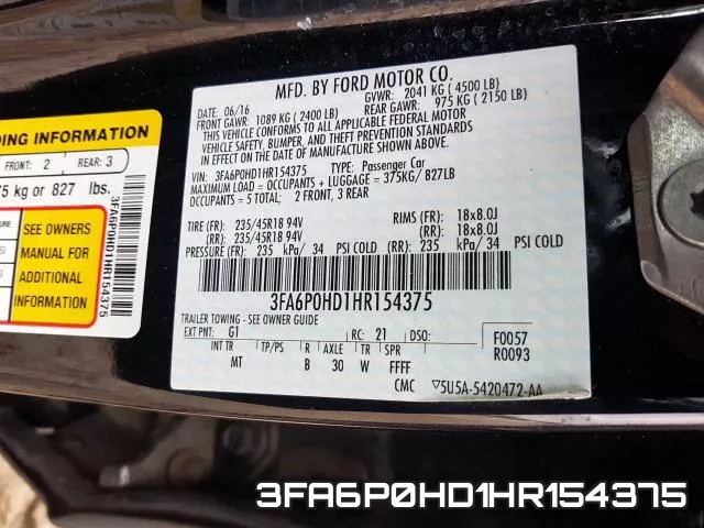 3FA6P0HD1HR154375 фото 2