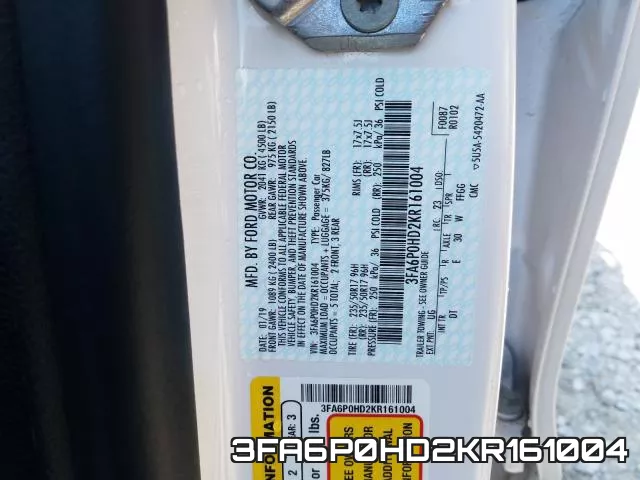 3FA6P0HD2KR161004 фото 2