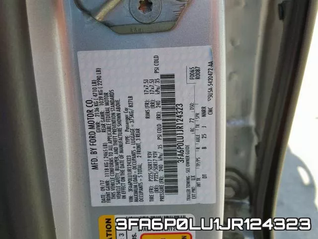 3FA6P0LU1JR124323 фото 2