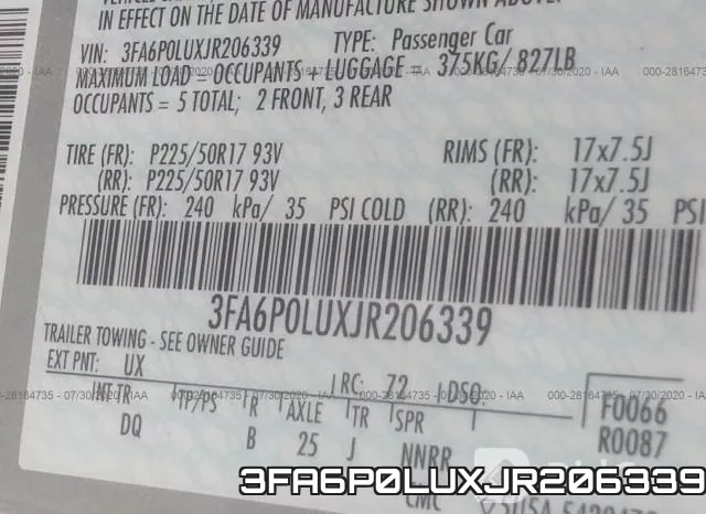 3FA6P0LUXJR206339 фото 10