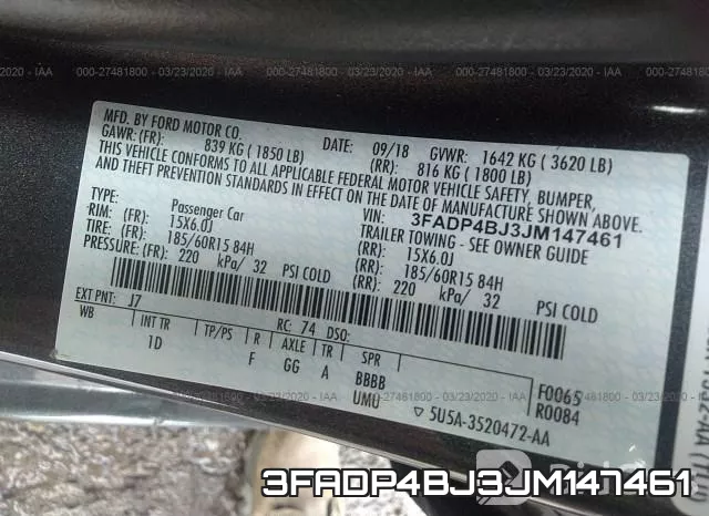 3FADP4BJ3JM147461 фото 10