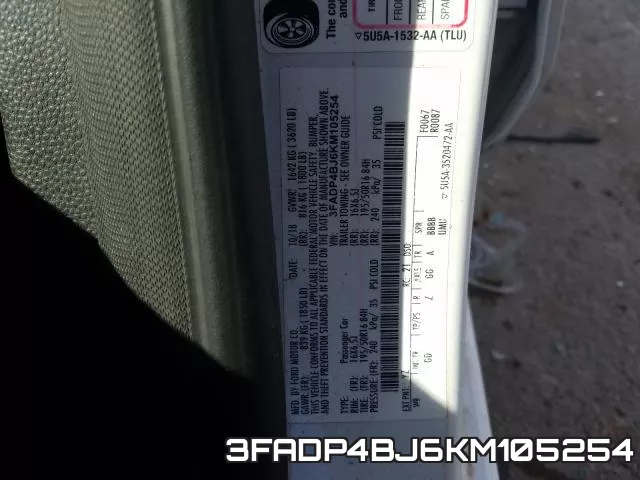 3FADP4BJ6KM105254 фото 2