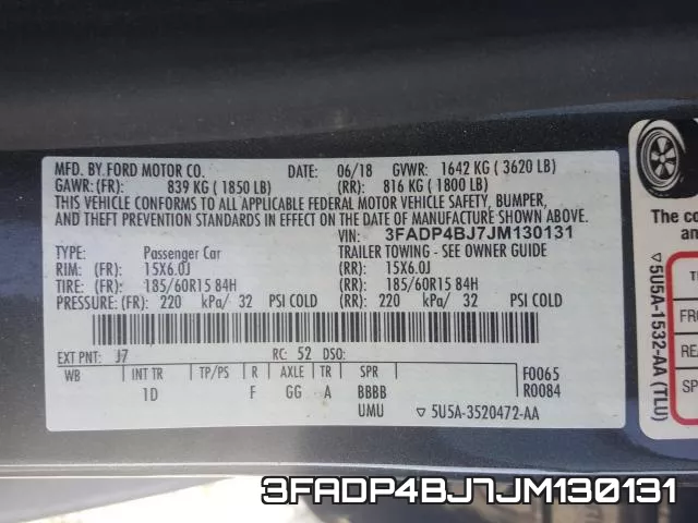 3FADP4BJ7JM130131 фото 2