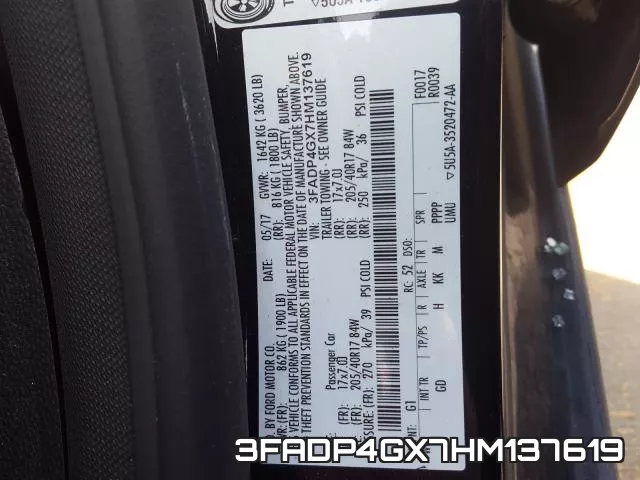 3FADP4GX7HM137619 фото 2
