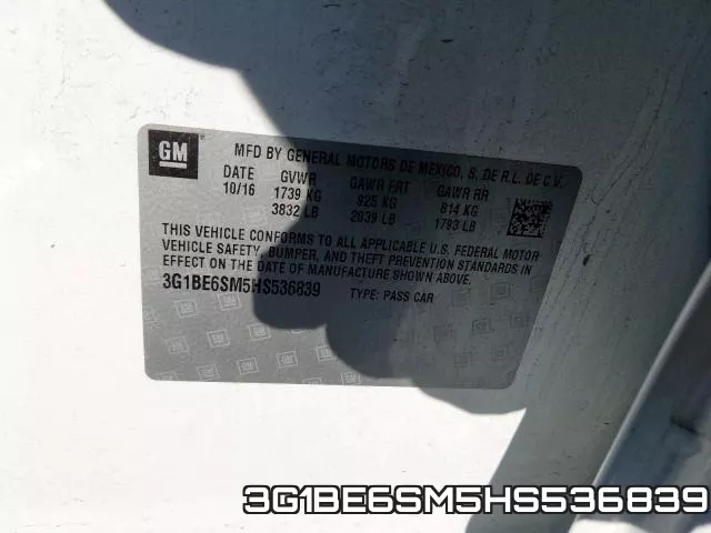 3G1BE6SM5HS536839 фото 2