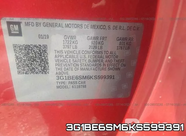 3G1BE6SM6KS599391 фото 10