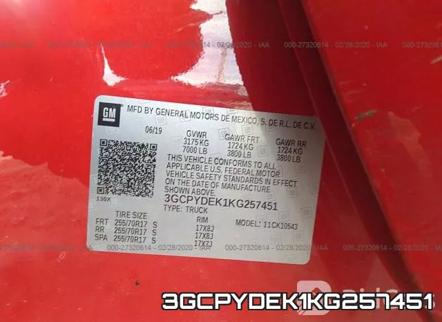 3GCPYDEK1KG257451 фото 10